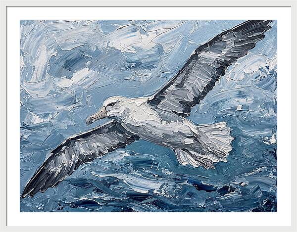 Soaring Albatross Over Waves