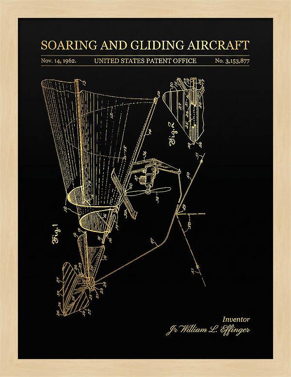 Soaring And Gliding Aircraft Gold Patent Us3153877