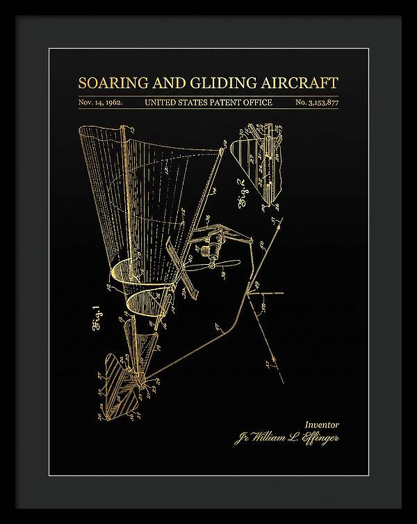 Soaring And Gliding Aircraft Gold Patent Us3153877