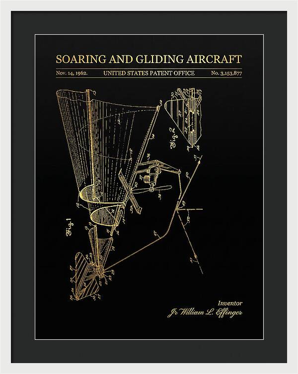 Soaring And Gliding Aircraft Gold Patent Us3153877