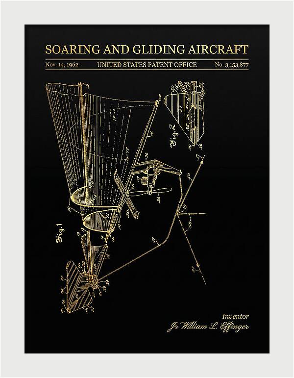 Soaring And Gliding Aircraft Gold Patent Us3153877