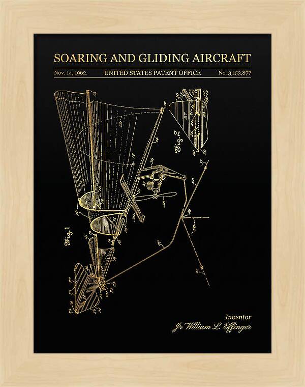 Soaring And Gliding Aircraft Gold Patent Us3153877