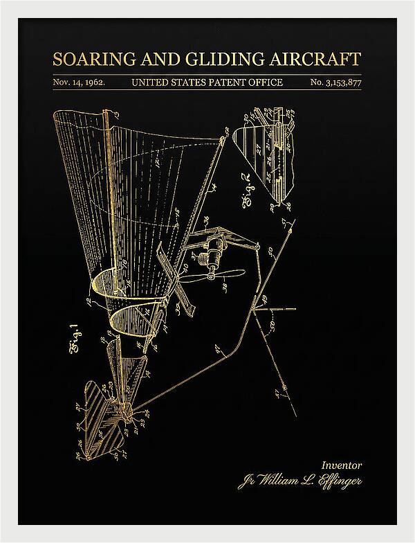 Soaring And Gliding Aircraft Gold Patent Us3153877