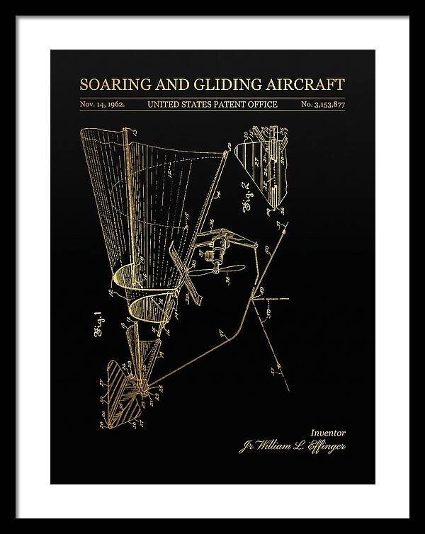 Soaring And Gliding Aircraft Gold Patent Us3153877