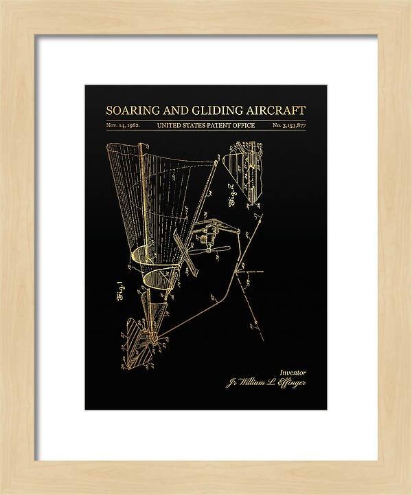 Soaring And Gliding Aircraft Gold Patent Us3153877