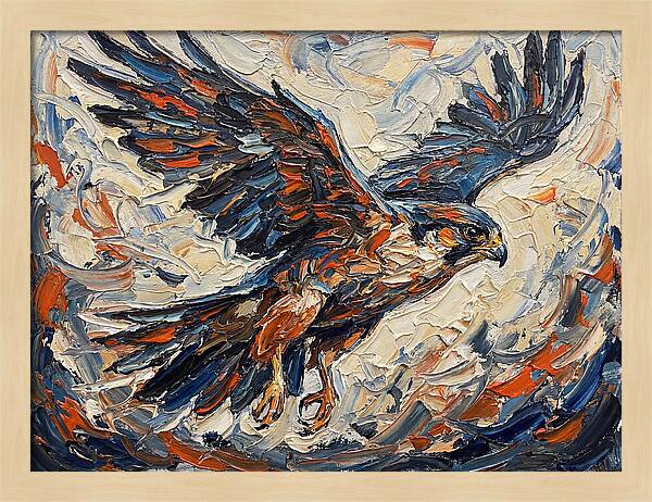 Soaring Falcon In Motion