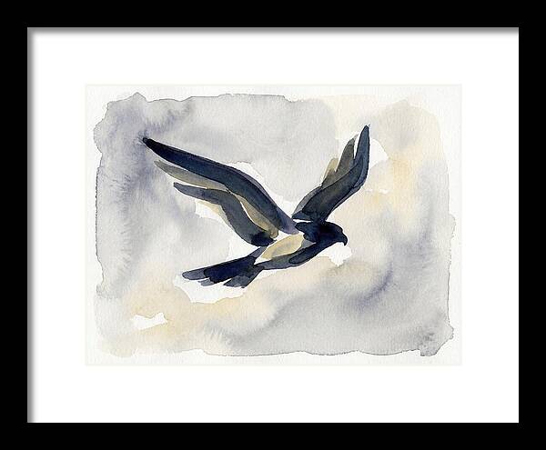 Soaring Falcon In Watercolor