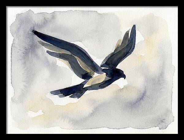 Soaring Falcon In Watercolor