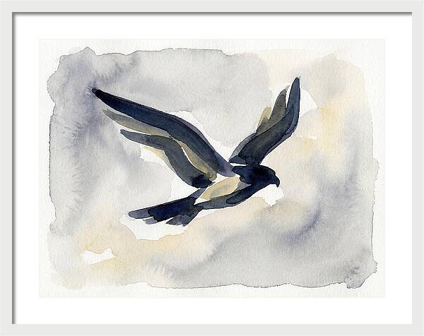 Soaring Falcon In Watercolor