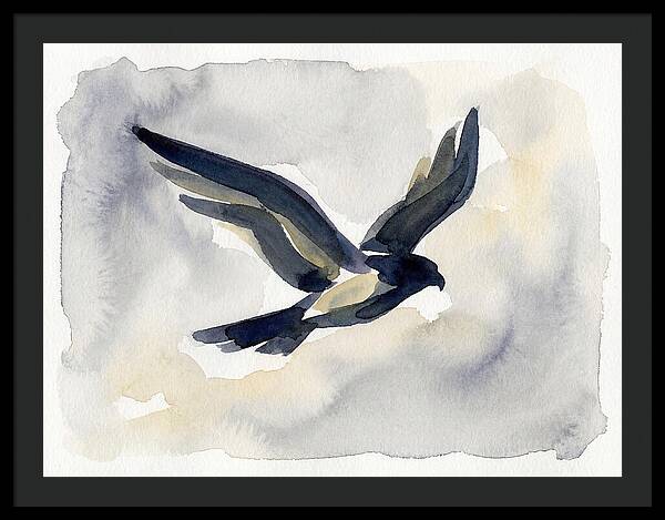 Soaring Falcon In Watercolor