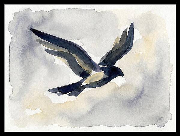 Soaring Falcon In Watercolor