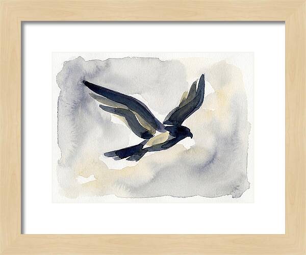 Soaring Falcon In Watercolor