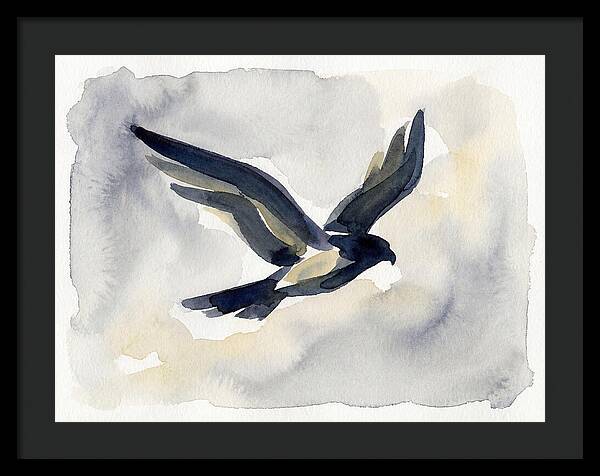 Soaring Falcon In Watercolor