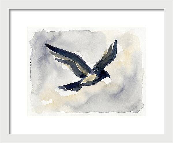 Soaring Falcon In Watercolor
