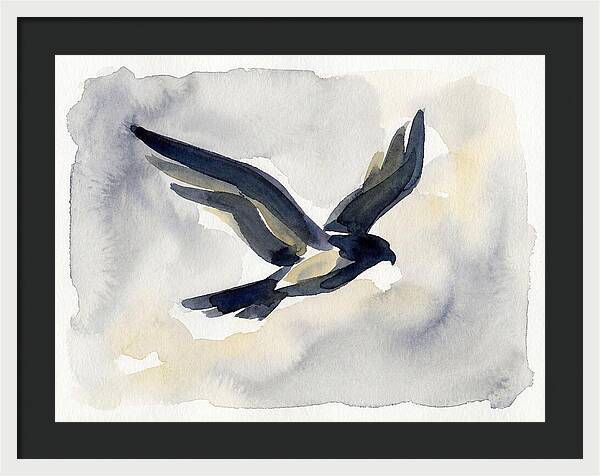 Soaring Falcon In Watercolor