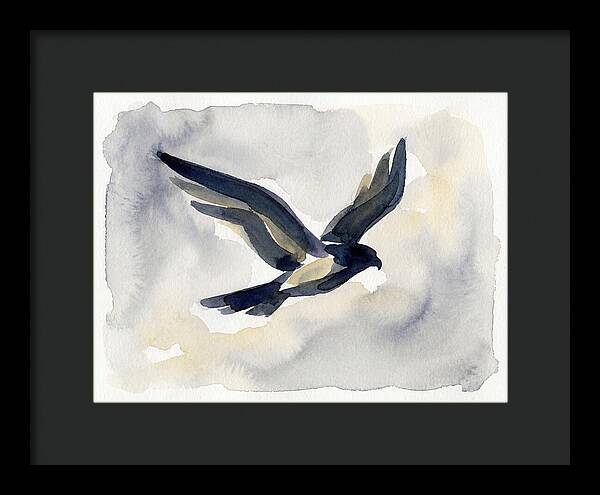 Soaring Falcon In Watercolor