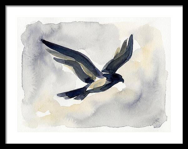 Soaring Falcon In Watercolor