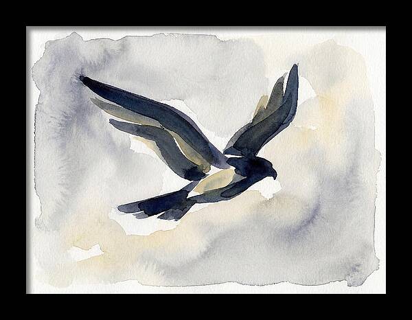 Soaring Falcon In Watercolor