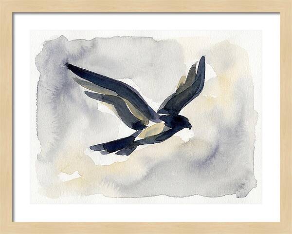 Soaring Falcon In Watercolor