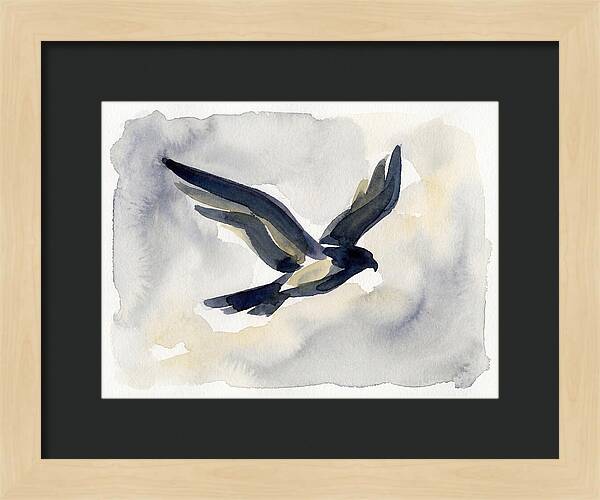 Soaring Falcon In Watercolor
