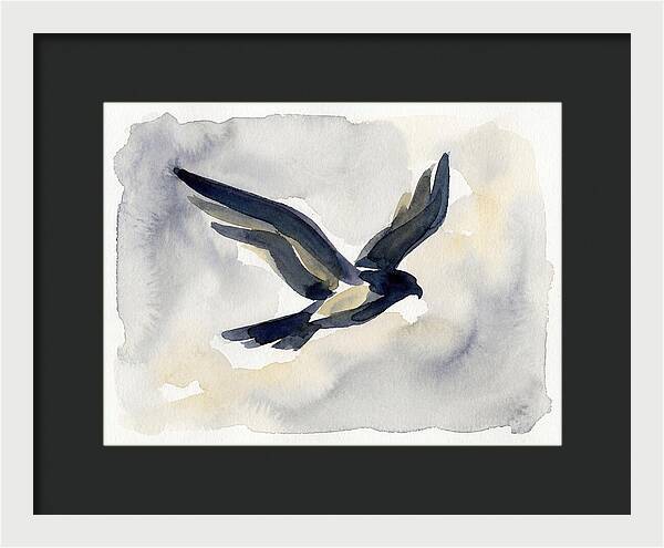 Soaring Falcon In Watercolor