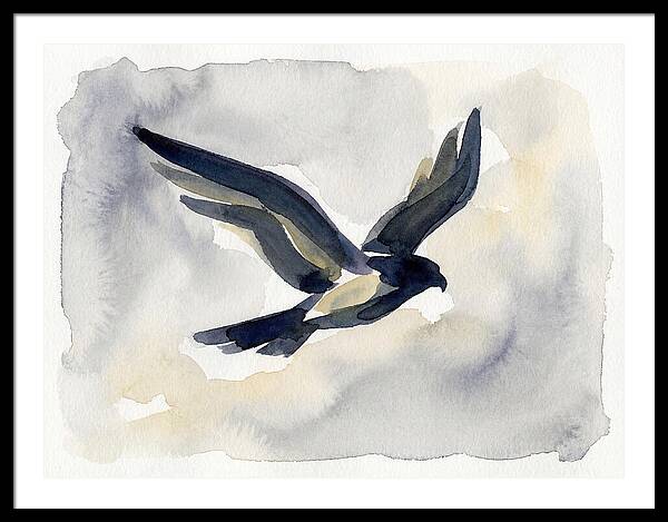 Soaring Falcon In Watercolor