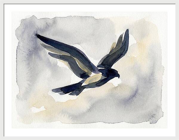 Soaring Falcon In Watercolor