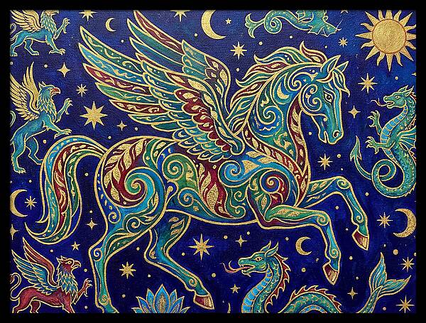 Soaring Pegasus Among Clouds