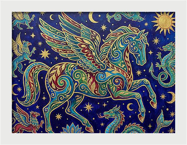Soaring Pegasus Among Clouds