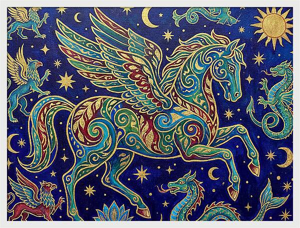 Soaring Pegasus Among Clouds