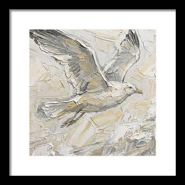 Soaring Seagull In Neutral Tones