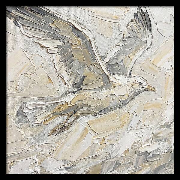 Soaring Seagull In Neutral Tones