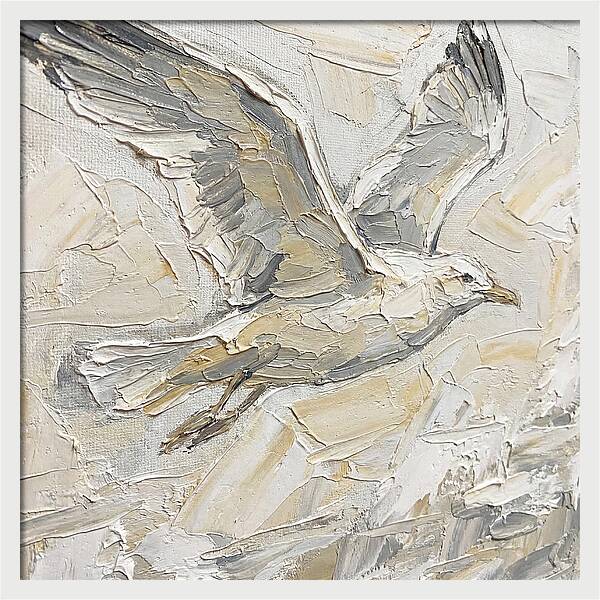Soaring Seagull In Neutral Tones