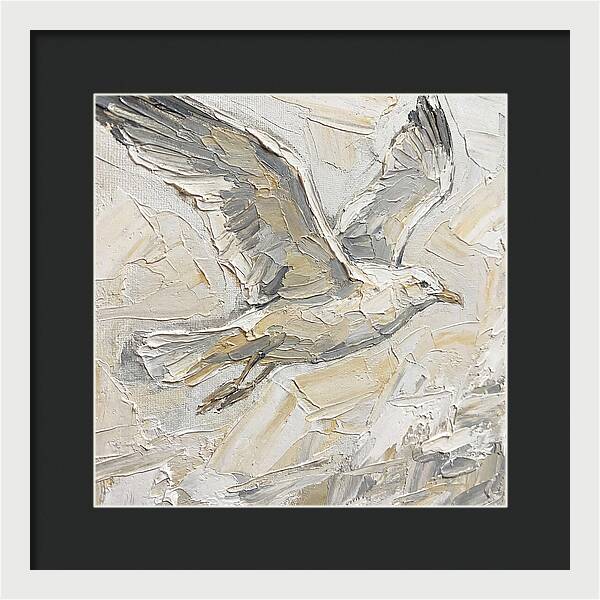 Soaring Seagull In Neutral Tones