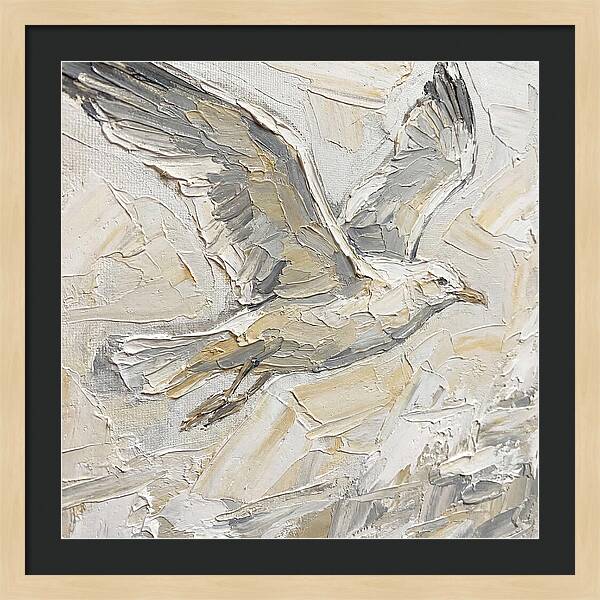 Soaring Seagull In Neutral Tones