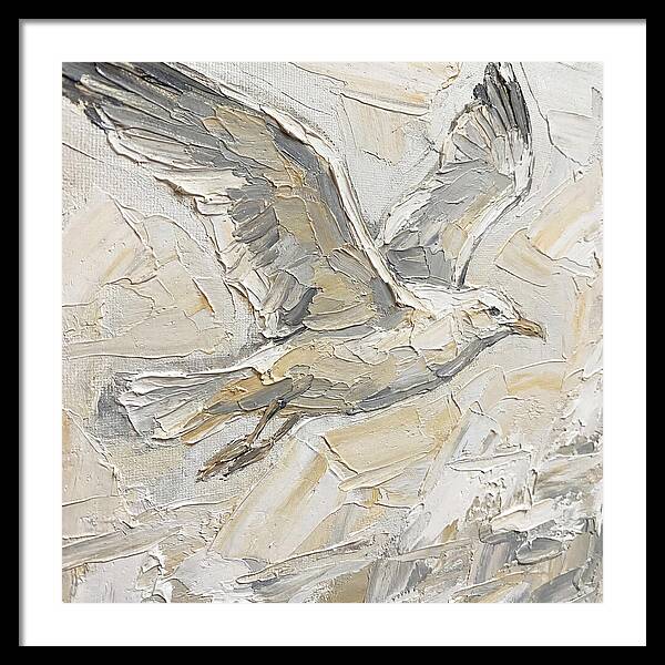 Soaring Seagull In Neutral Tones