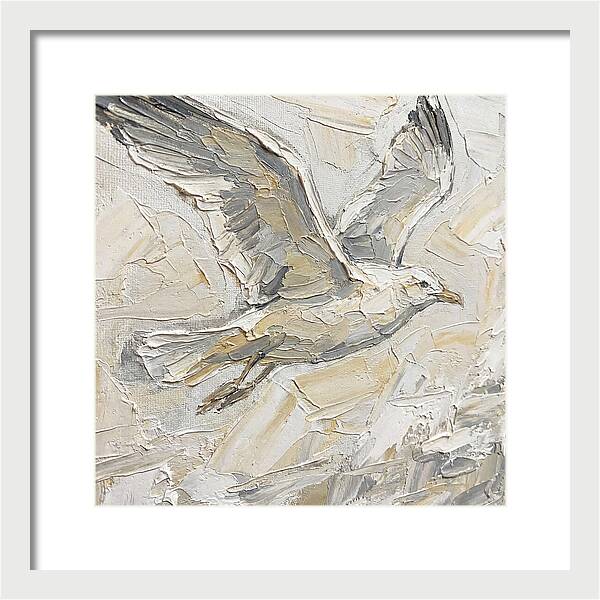 Soaring Seagull In Neutral Tones