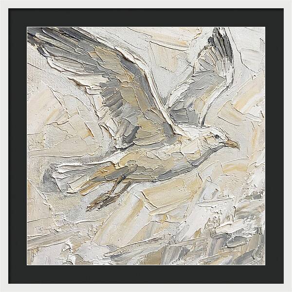 Soaring Seagull In Neutral Tones