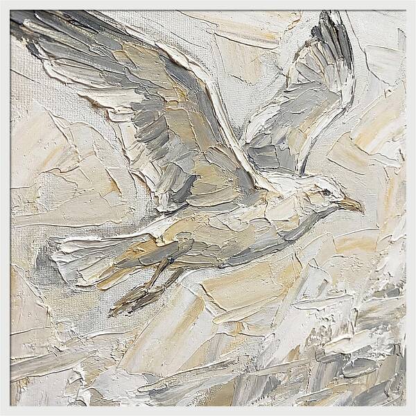 Soaring Seagull In Neutral Tones
