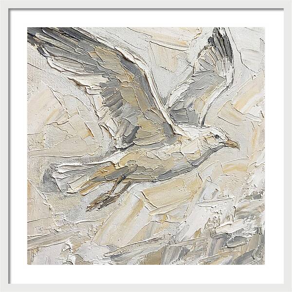 Soaring Seagull In Neutral Tones
