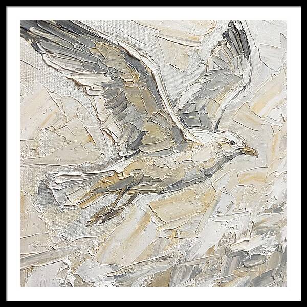 Soaring Seagull In Neutral Tones