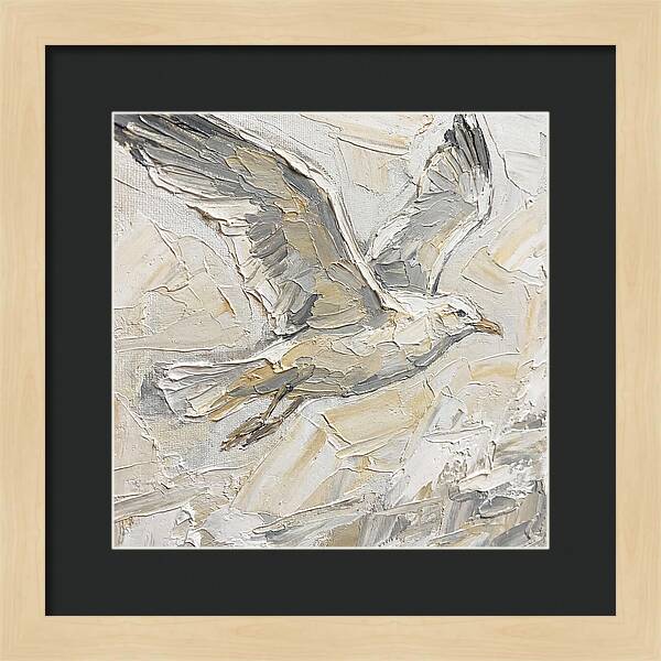 Soaring Seagull In Neutral Tones