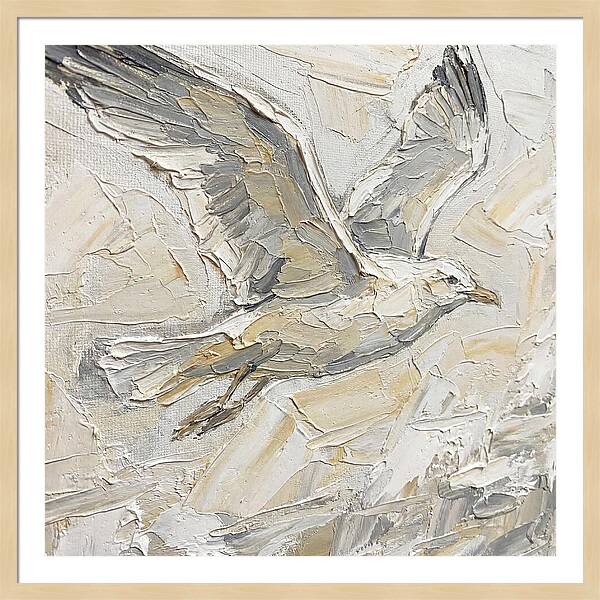 Soaring Seagull In Neutral Tones