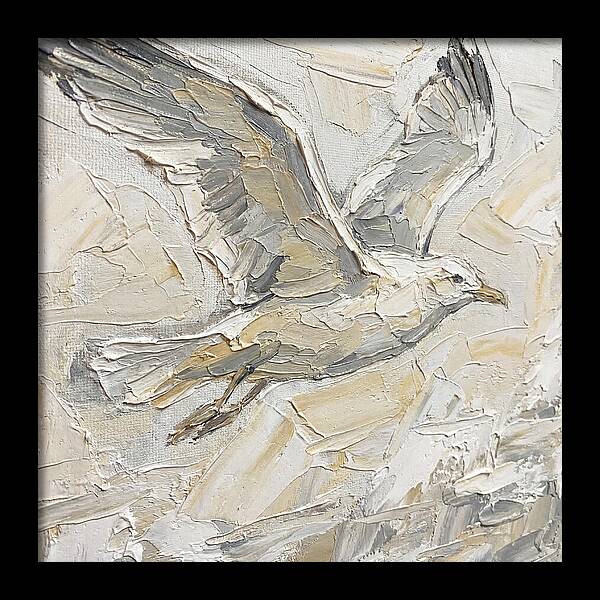 Soaring Seagull In Neutral Tones