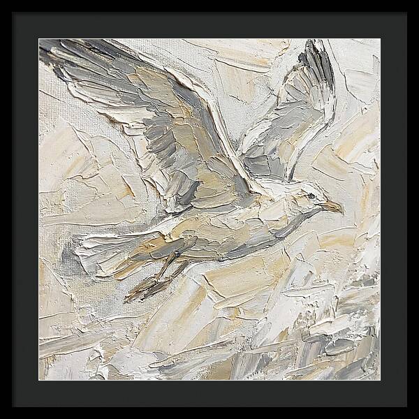Soaring Seagull In Neutral Tones