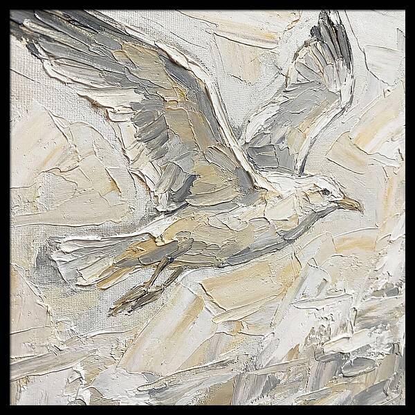 Soaring Seagull In Neutral Tones
