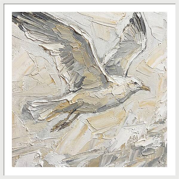 Soaring Seagull In Neutral Tones