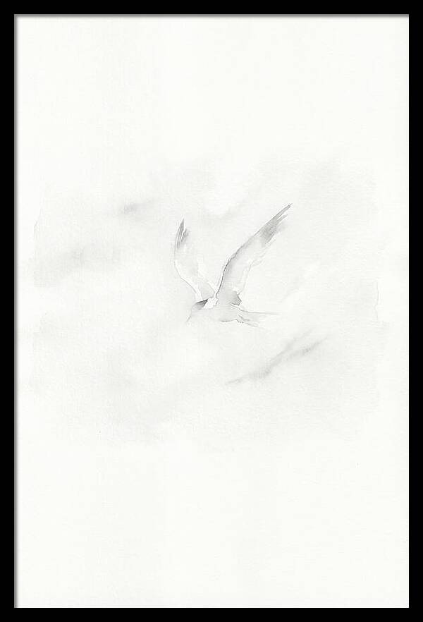 Soaring Tern In Minimalist Style