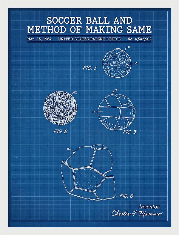 Soccer Ball And Method Of Making Same Blueprint Patent Us4542902