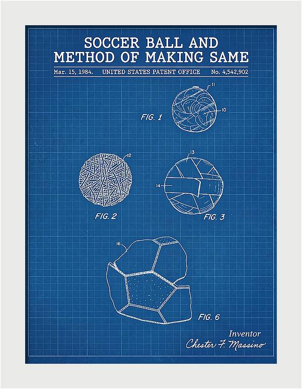 Soccer Ball And Method Of Making Same Blueprint Patent Us4542902